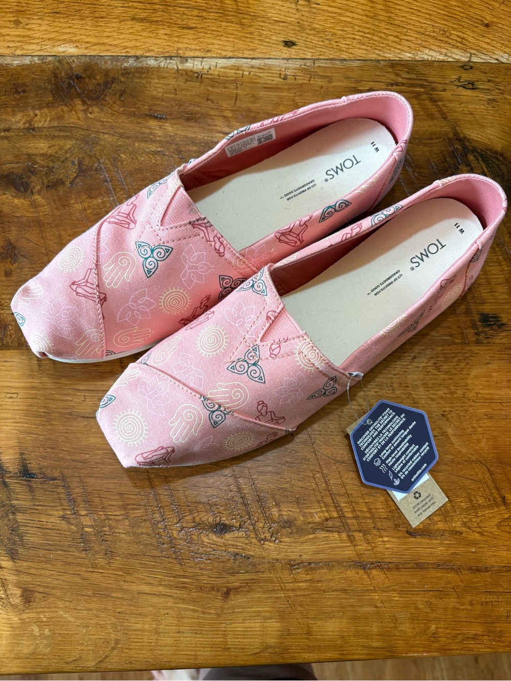 TOMS Classic Alpargata Slip-On Shoes - Pink size 11